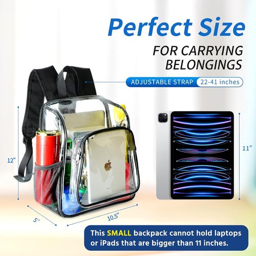 Mildbeer Clear Backpack - Stadium Approved 12x12x6 | Ideal for Women, Festivals & Sports Events
