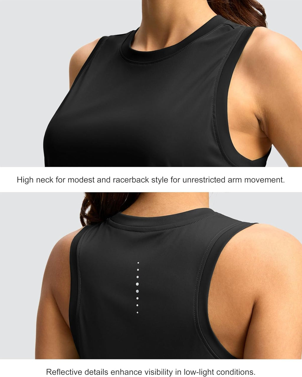 SANTINY Women's Sleeveless Workout Tank Tops - Lightweight Athletic Yoga & Tennis Shirts