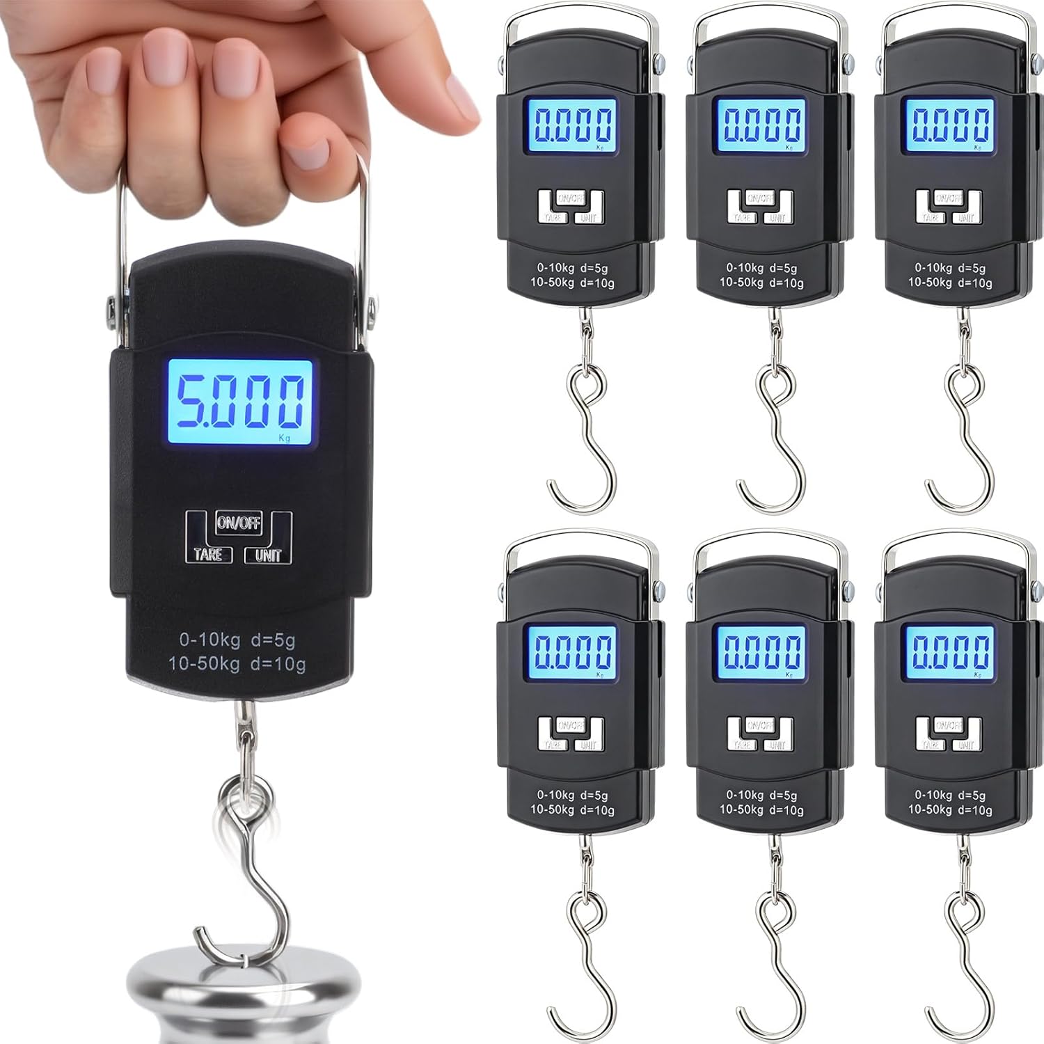 Sabary Digital Fish Scale - 110lb/50kg Capacity, Backlit LCD Display, Stainless Steel Hook | Ideal for Fishing & Travel