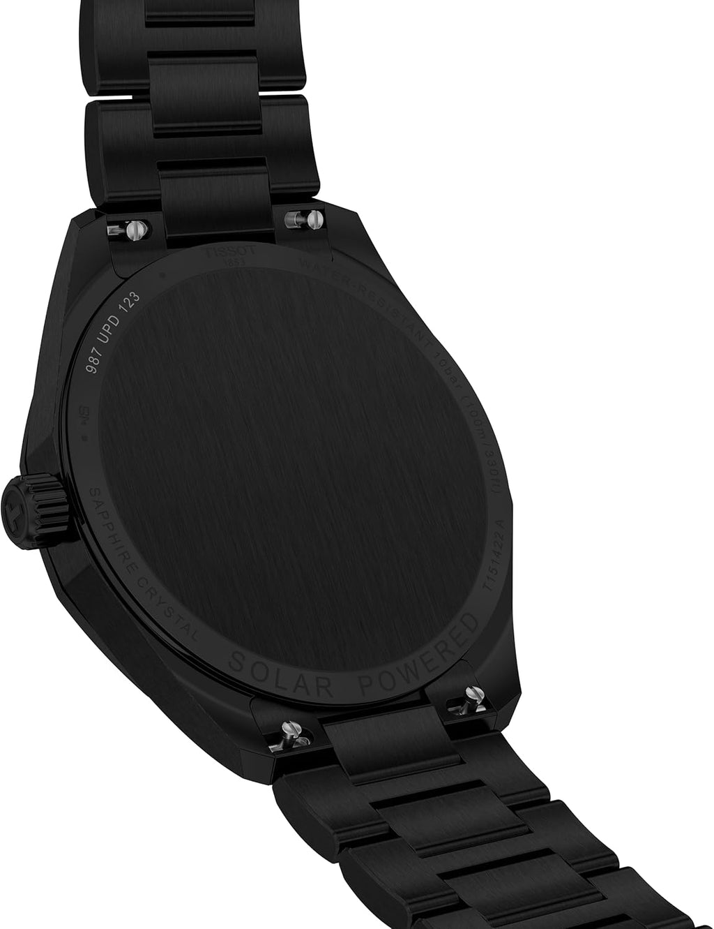 Tissot PRC 100 Solar Watch for Men - Black PVD Dial, 39mm, Stainless Steel Bracelet, Solar Quartz Movement