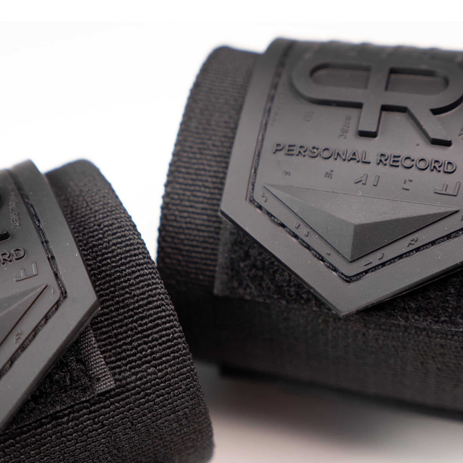 PR Personal Record Elbow Wraps for Weightlifting - Heavy Duty Construction, 25% More Elasticity, Reinforced Stitching, Extra Wide Fastener, Easy to Adjust, All Black
