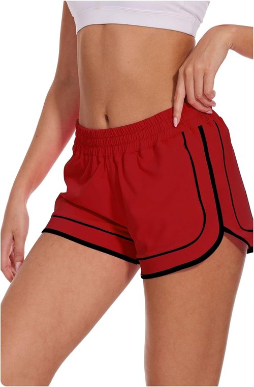 MEIVSO Women's Running Dolphin Shorts - 3'' Quick-Dry Athletic Shorts with Zipper Pockets