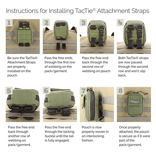 Maxpedition 3-Inch TacTile - Pack Of 4 (Foliage Green)