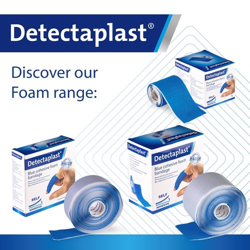 Detectaplast Wound Dressing, self-Adhesive Dressing for Wounds and Injuries, Waterproof Bandaid roll for Food handling, Super Elastic, 2,36 x 177 inches
