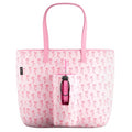 Meoky 15 L Cute Tote Bag: Pink Tote Bag with Straw Storage for 40 oz Tumbler with Handle and Straw - Water Bottle Carrier Holder For Work Yoga - Girls Sister, Bow