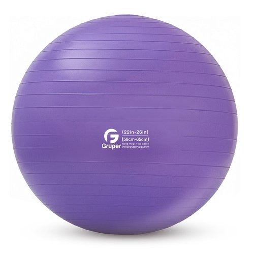 Gruper Yoga and Pilates Ball,4 Sizes Gym Ball for Fitness, Yoga, Workout, Pregnancy and Physical Therapy,Quick Pump Included,Great as Yoga Ball Chair for Office or Home Gym Equipment