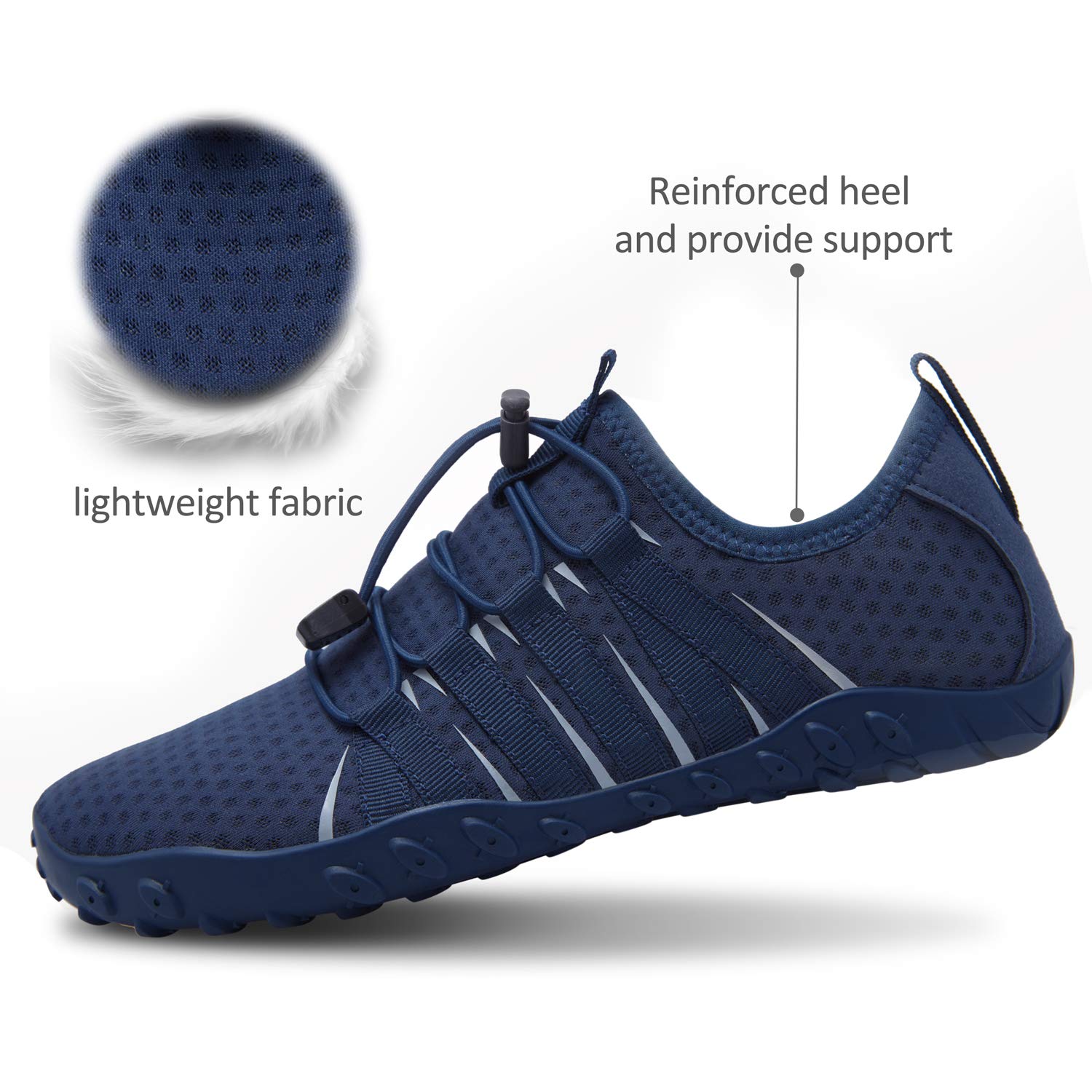 SEEKWAY Water Shoes Sports Quick-Dry Barefoot Aqua Beach Pool Lake Swim Boating Hiking Surfing Men Women 472-Blue SP001