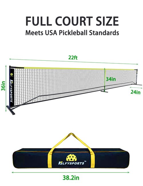 LFYSPORTS Pickleball Set with Net, Portable Indoor and Outdoor Net System with 4 Paddles for Driveway