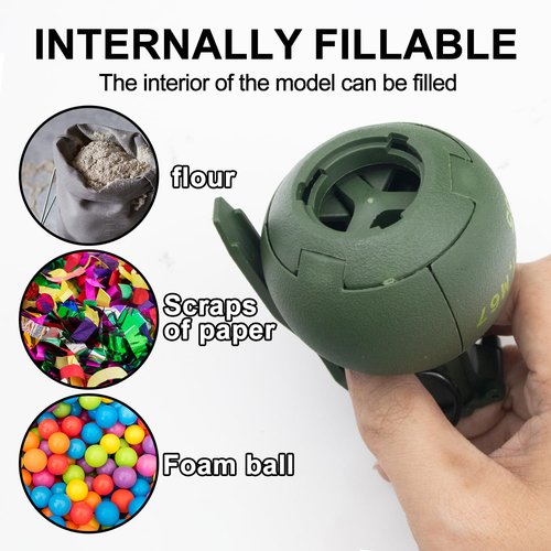 Zhongren M67 Plastic Hand Grenades Toy Dummy Grenade Model Tactcial Airsoft Paintball Army Role Play Prop for Age15+(Green)