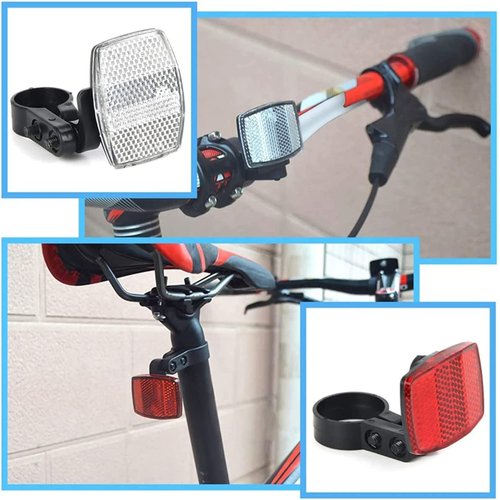 VICDUEKG 6 Pcs Bicycle Reflectors Front and Rear Kit Bike Wheel Spoke Reflectors Accessories, Mountain Bike Safety Warning Reflectors for Night Cycling, Handlebar, Seatpost