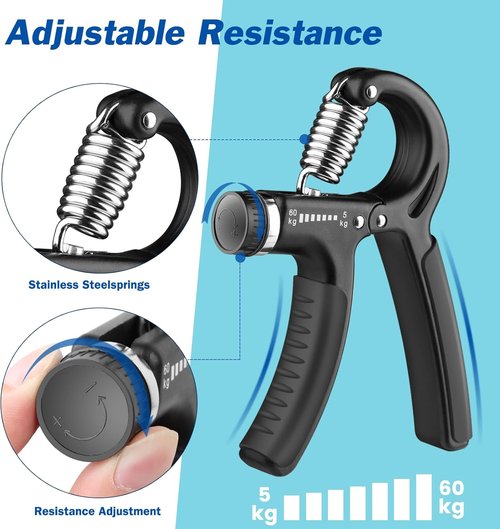 AIXPI Hand Grip Strength Trainer - Adjustable Resistance 11-132 Lbs | Forearm Exerciser for Muscle Building & Recovery