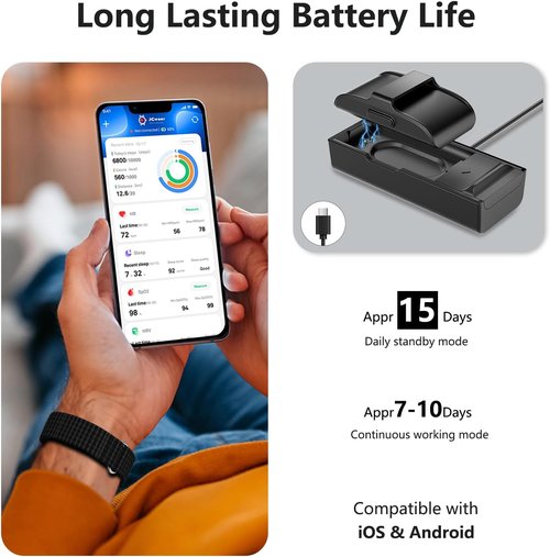 IAMJOY Smart Health Wristband - Wearable Fitness Tracker with Multi-Sport Mode & Health Monitoring | Black