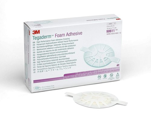 3M 68616 Tegaderm High Performance Adhesive Foam Dressing, 4" x 4.5" Box of 10
