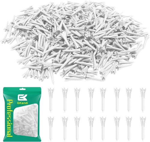GKandi Golf Tees 5 Prong Design Plastic Short Golf Tees 1 1/2 Inch Bulk for Women Men Ladies Clubs Golf Balls 50/100/200 Count White Blue (White, 200pcs)