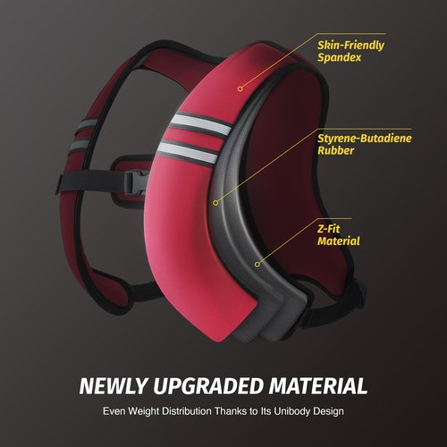ZELUS Weighted Vest, Washable Z-Fit Soft Iron Weighted Vest for Women and Men, 5/10/15 lb Weight Vest with Reflective Strips & Adjustable Straps, Ultra Thin Weight Vest for Gym Strength Training (10lb) Red