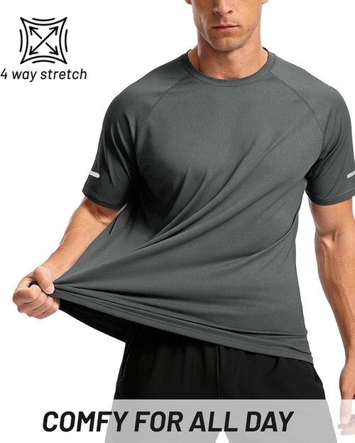 Little Beauty Men's Workout Shirts - Fast-Dry Athletic T-Shirts | Moisture-Wicking Short Sleeve (3 Pack)