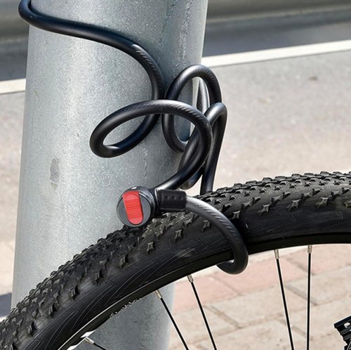 Edward Tools Bike Lock with Keys - Heavy Duty 12mm Thick Security Cable with Shear Resistant Cover - Quick Lock/Unlock - Includes 2 Keys - Lock for Scooter