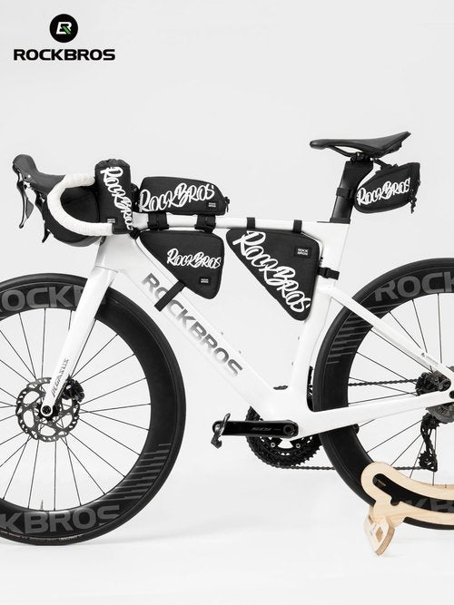 ROCKBROS Bike Saddle Bag, Lightweight 120g Bicycle Seat Bag with LED Light Hanging & Reflective Logo, Waterproof 3D Shell Bike Storage Bag for Road & Mountain Bikes,Black