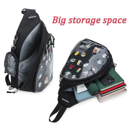 ZAROXOXS Mens Womens Oxford Ita Bag Pin Display Chest Pack Single Shoulder Bag Sport Backpack Packs Hiking Daypack