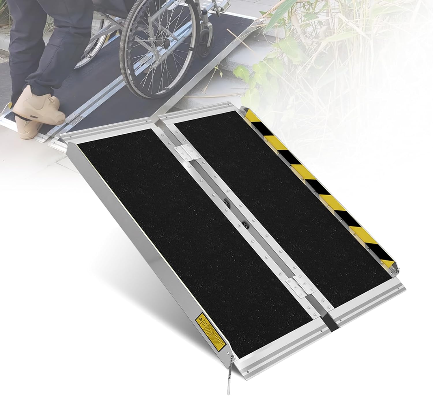 Portable Wheelchair Ramp - 3FT Non-Slip Folding Aluminum Ramp for Home | Supports Up to 800lbs