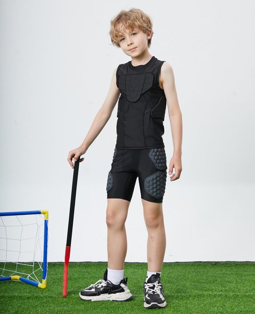 Kids Skate Padded Shorts Boys Butt Tailbone Protection Shorts Hip Protection Shorts for Ice Skating, Softball, Football Black YXL