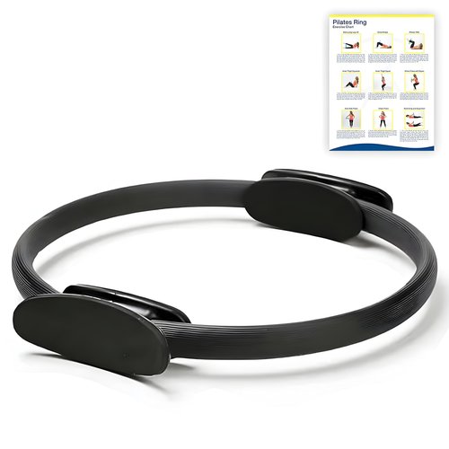 AFK DIRECT Pilates Ring for Women Premium Fitness Ring for Toning & Strength Pilates Equipment & Home Pilates Workout Kit Pilates Set for Full Body Sculpting Strong Black