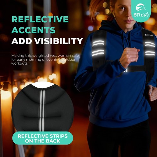 Enovi EasyGo Weighted Vest Woman, 8lb/10lb/12lb, Weighted Vest for Women (Black, 12LB)