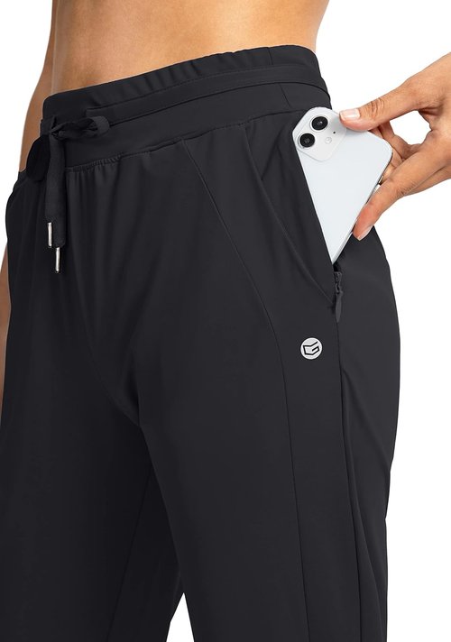 G Gradual Women's Joggers - High-Waisted Athletic Sweatpants with Zipper Pockets | Tapered Design for Workouts