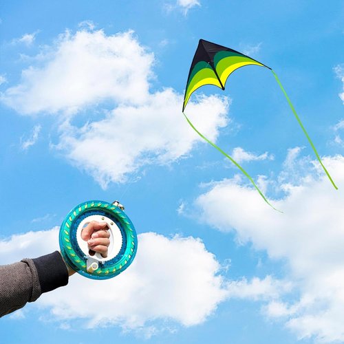 Mint's Colorful Life 60'' Delta Kite - Easy Flying with 7.1in Reel Winder | Perfect for Kids & Adults