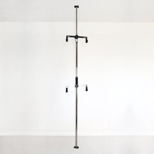 SPAREHAND Dual Bike Storage Rack - Heavy Duty, Adjustable Q-Rack II with 80 Lbs. Weight Capacity - Vertical Floor Storage System for 2 Bikes - Ideal for Garage and Indoor Bicycle Storage - Chrome