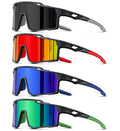 DioKiw 4pcs Polarized Sport Sunglasses Men Cycling Driving Fishing UV Protection Sun Glasses Lightweight Big Frame Mountain Bike Goggles