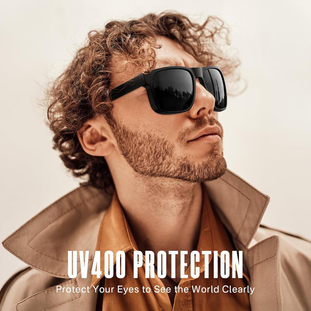 Polarized Sunglasses - UV400 Protection, Lightweight Design for Men & Women | Square Frame for Outdoor Activities