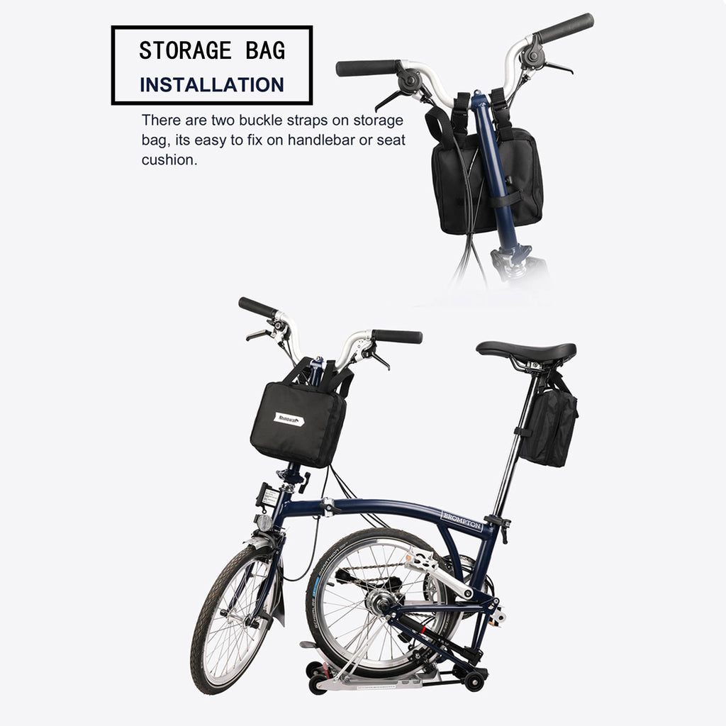 SUNELFFY 20inch Folding Bike Bag Bicycle Carry Bag Bike Travel Carrying Case Bike Transport Bag for Car Train Air Travel Portable (Black-White, 14-20 inch)