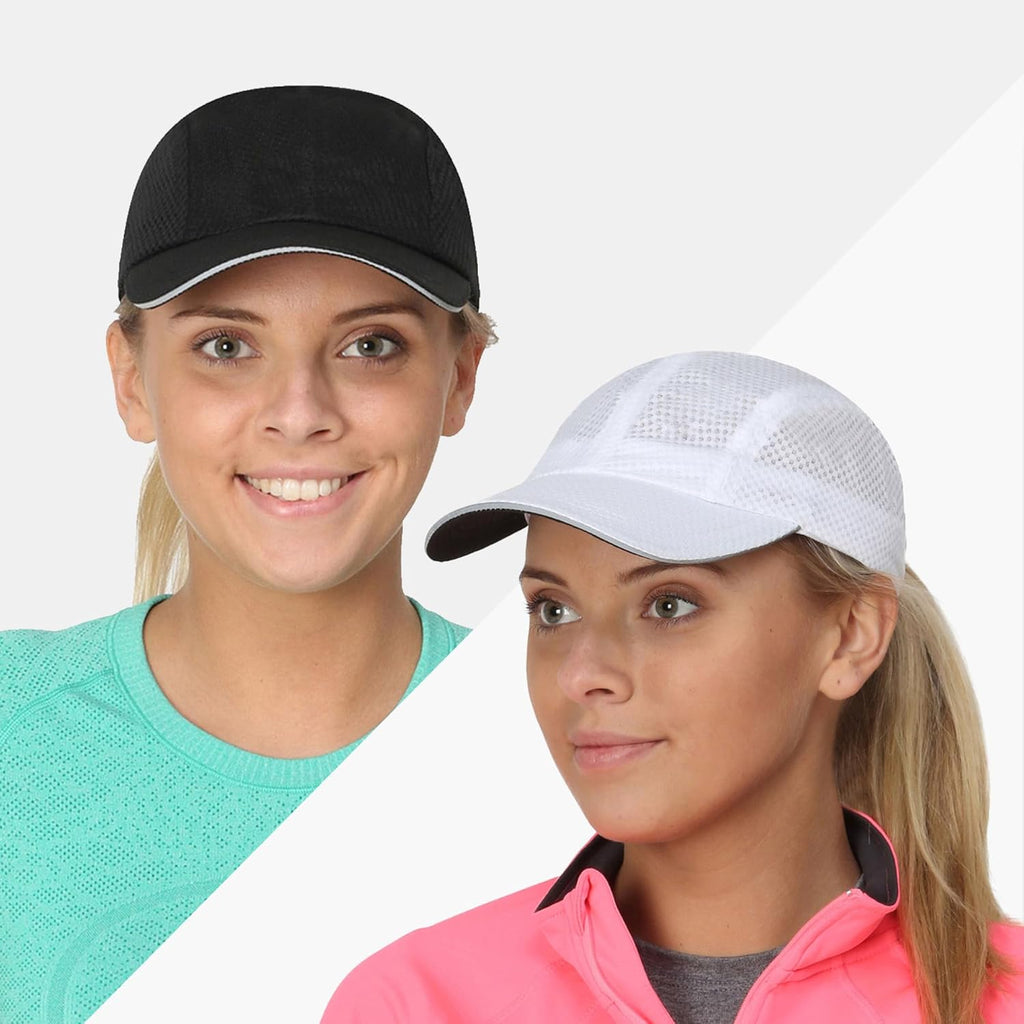 TrailHeads Women's Running Cap - Lightweight Quick-Drying Mesh Hat with Reflective Trim