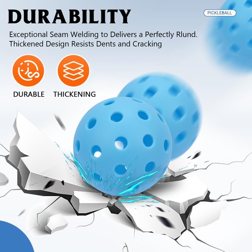 AILANFEI Pickleball Balls 6 Pack | 12 Pack- 40 Holes Outdoor Pickleball with Bag, Perfectly Balanced, High Bounce, Crack-Resistance，USAPA Standard - Multiple Colors (Purple, 12)