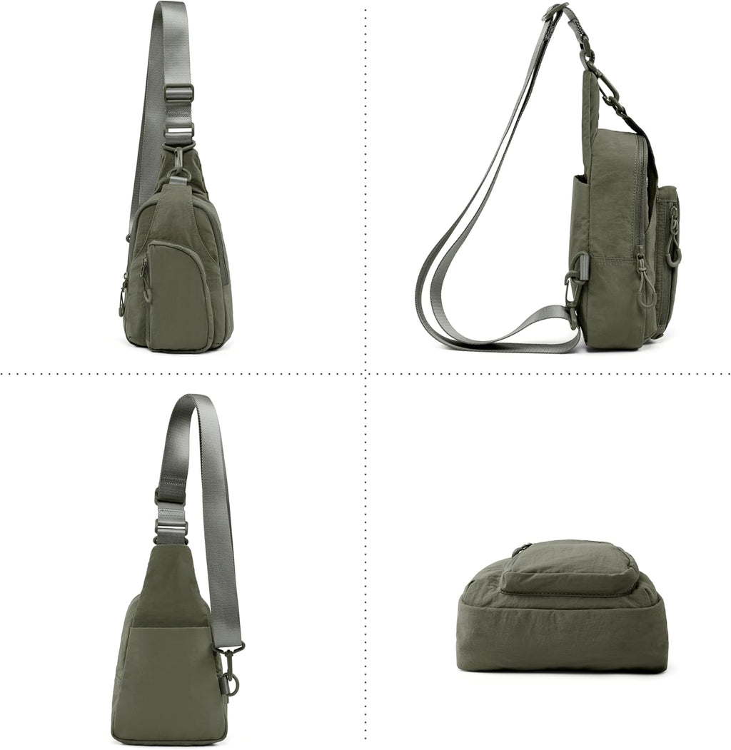 ODODOS Sling Bag - Lightweight Crossbody Chest Bag with Adjustable Straps for Casual Travel & Hiking