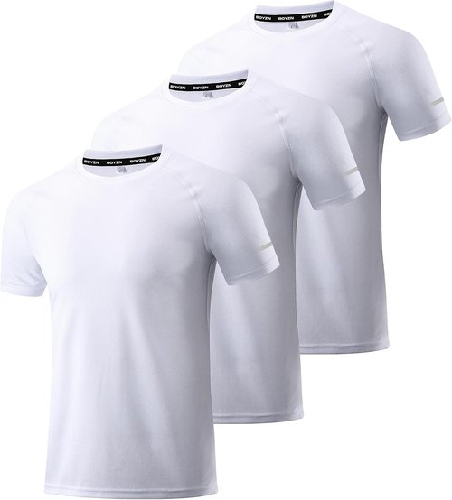 Boyzn Men's Workout Running Shirts - Moisture-Wicking Dry Fit Athletic Tees | 1, 3, 5, or 7 Pack