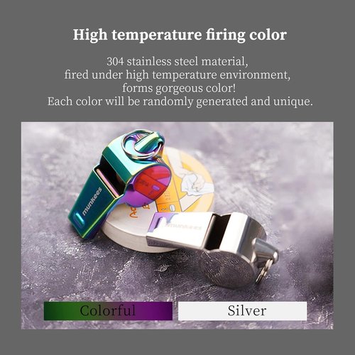Munkees Large Volume Whistle - Durable 304 Stainless Steel for Outdoor Safety & Disaster Preparedness