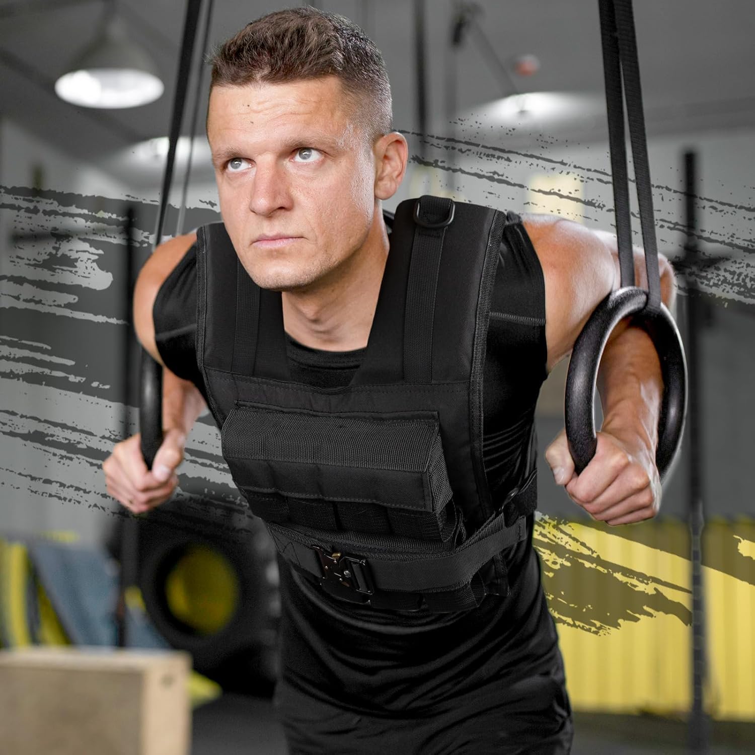 Skiennix Weighted Vest - Adjustable 26lbs to 45lbs | Heavy Duty Workout Vest for Strength Training & Running