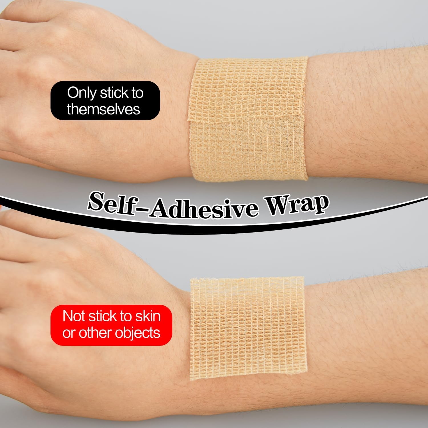 Self-Adhesive Bandage Wraps by Skiennix - 6 Pcs, 3 In, Breathable Skin Color Rolls for Sports & Swelling