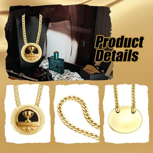 Greatest of All Time Turnover Chain - 6" Gold Medal Trophy Necklace for Sports Achievements