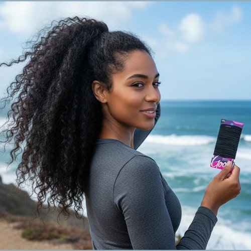 Goody Ouchless Hair Elastics - Tangle-Free Hold for Thick, Curly & Textured Hair - 30 Count, Black Ponytail Holders