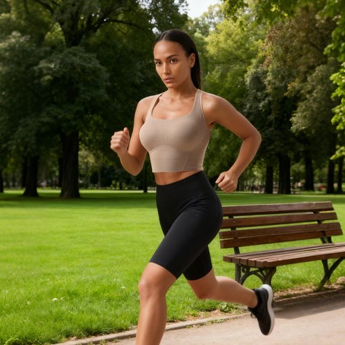 SPORME RUNNING Women Square Neckline Sports Bra Padded Basic Workout Y-Back Racerback Cropped Tank Top (Coffee)