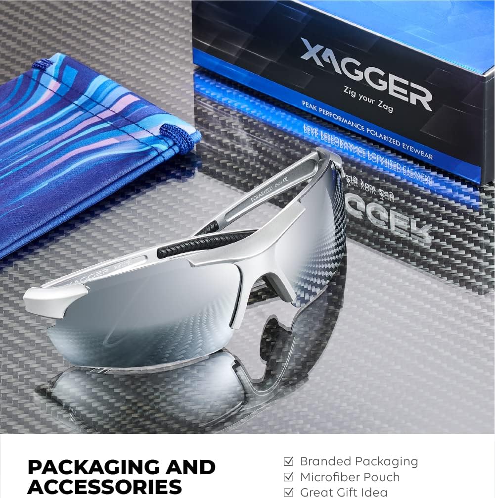 Xagger Polarized Sports Sunglasses - UV400 Protection for Men & Women | Ideal for Running, Cycling, Baseball