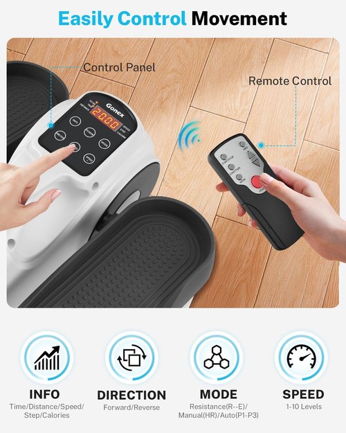 Gonex Under Desk Elliptical | Electric Seated Leg Pedal Exerciser for Seniors | 3-in-1 Mini Equipment with Remote
