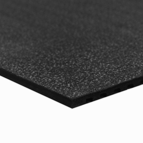 Heavy Duty Gym Flooring Mat - 3.5' x 6' x 3/4" Thick Rubber Mat - Solid Black - Ideal for Home Gyms, Commercial Fitness Centers, Workouts, and More