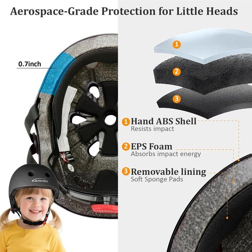 KAMUGO Kids Adjustable Helmet - Multi-Sport Safety Gear for Ages 2-14 | Ideal for Cycling, Skating & Scooting