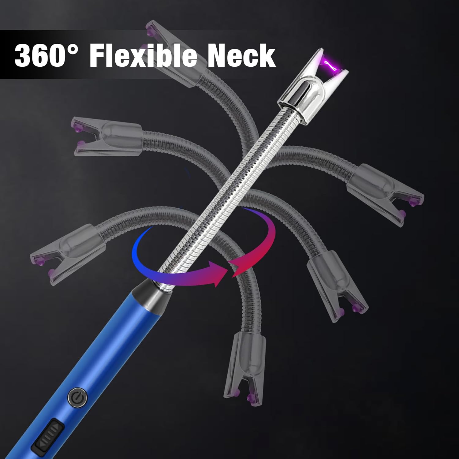 Skiennix Electric Candle Lighter - Rechargeable Flameless Arc with Flexible Neck | 5-Pack for BBQ, Camping, Birthdays