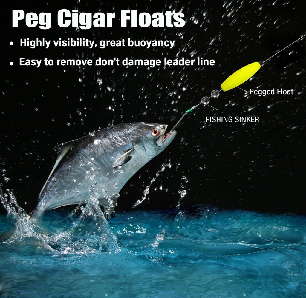YOTO Fishing Corks - Foam Cigar Slip Bobbers for Catfish & Crappie | Perfect for Santee Rig