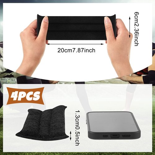 Bonuci 4 Pcs Sports Goalie Sweat Bands Bike Helmet Sweatband Hard Hat Sweatband Helmet Band, Black